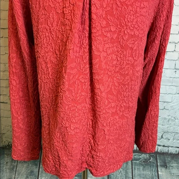 URU 100% Silk Textured Floral Top Lagenlook One Size Lagenlook USA-Made Workwear